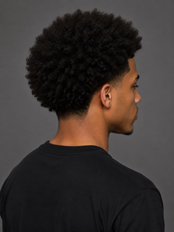 Afro, back view