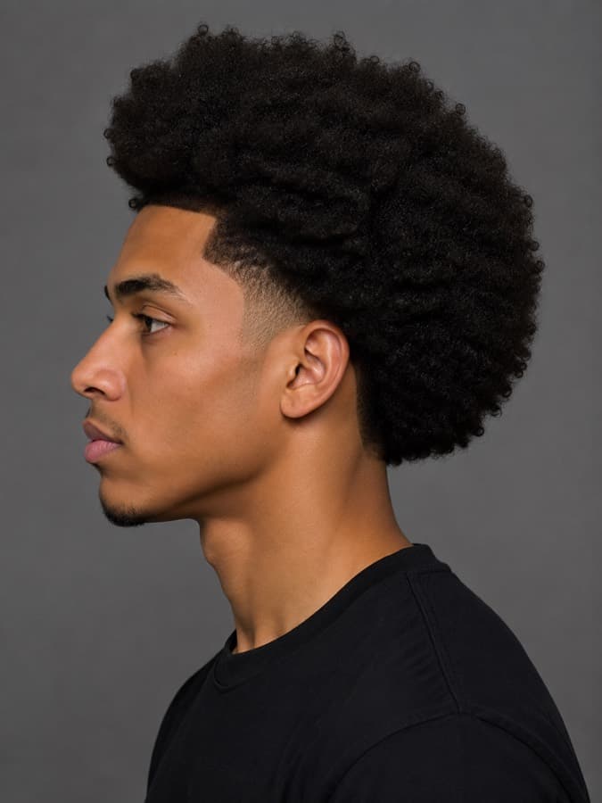Afro, side view