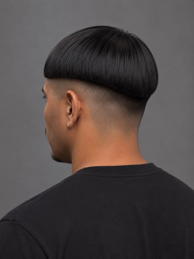 Bowl cut, back view
