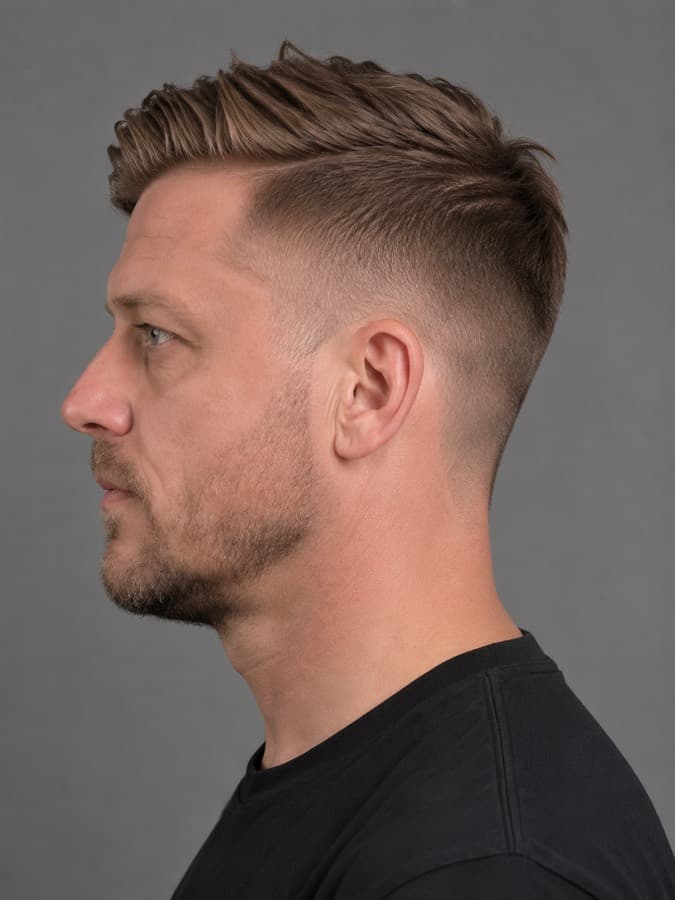 Comb over, side view