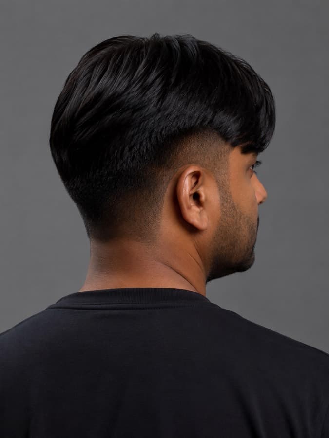 Comma hair, back view