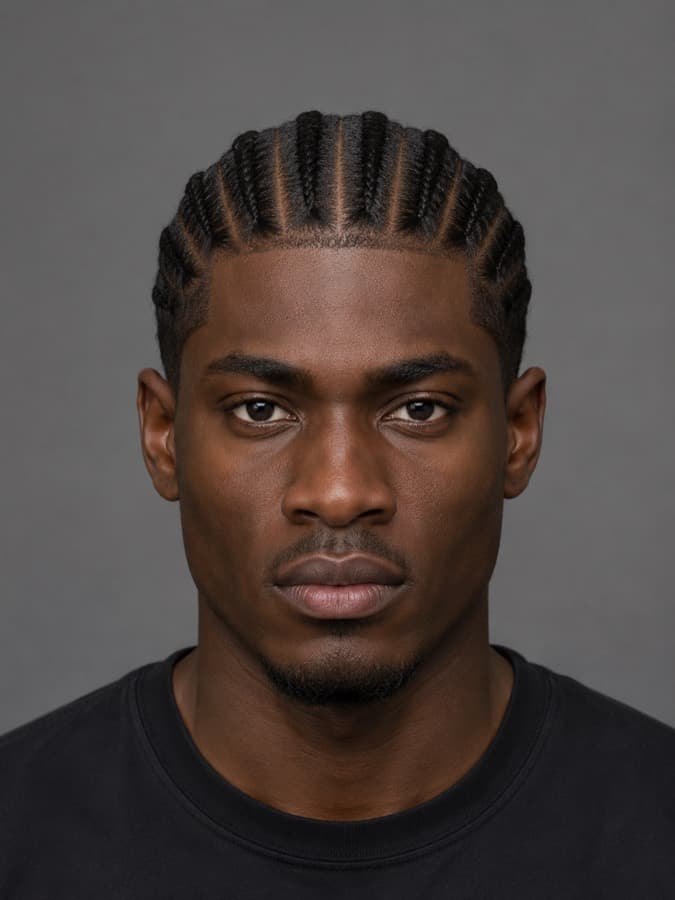 Cornrows — Braided flat to the scalp in rows.