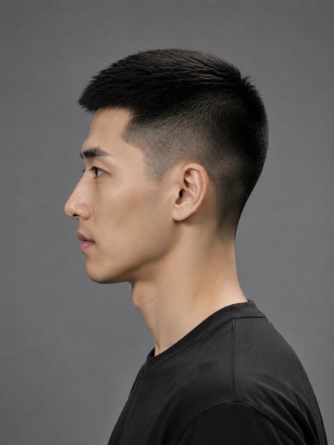 Crew cut, side view