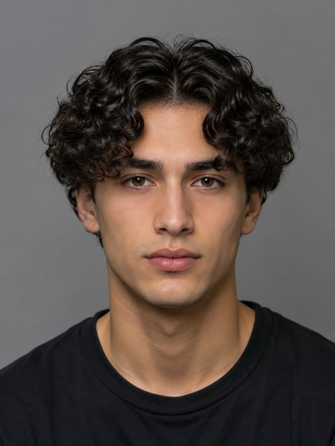 Curtains on curly hair