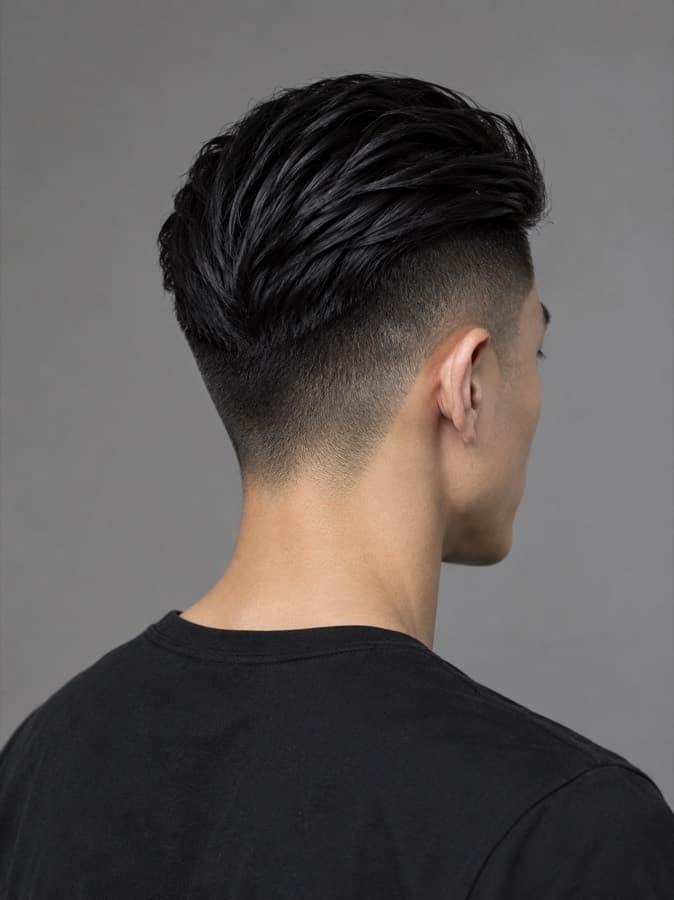 Disconnected undercut, back view