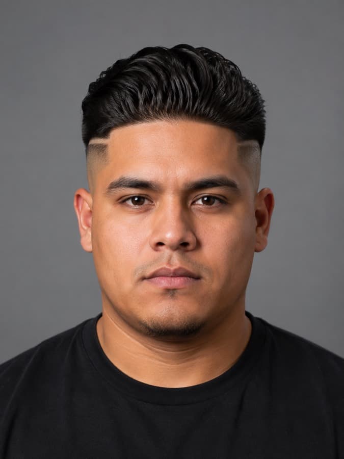 Disconnected undercut on wavy hair