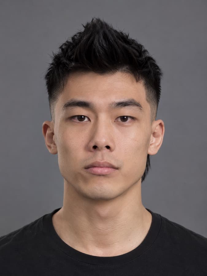 Faux hawk — Height down the centre, short at the sides.