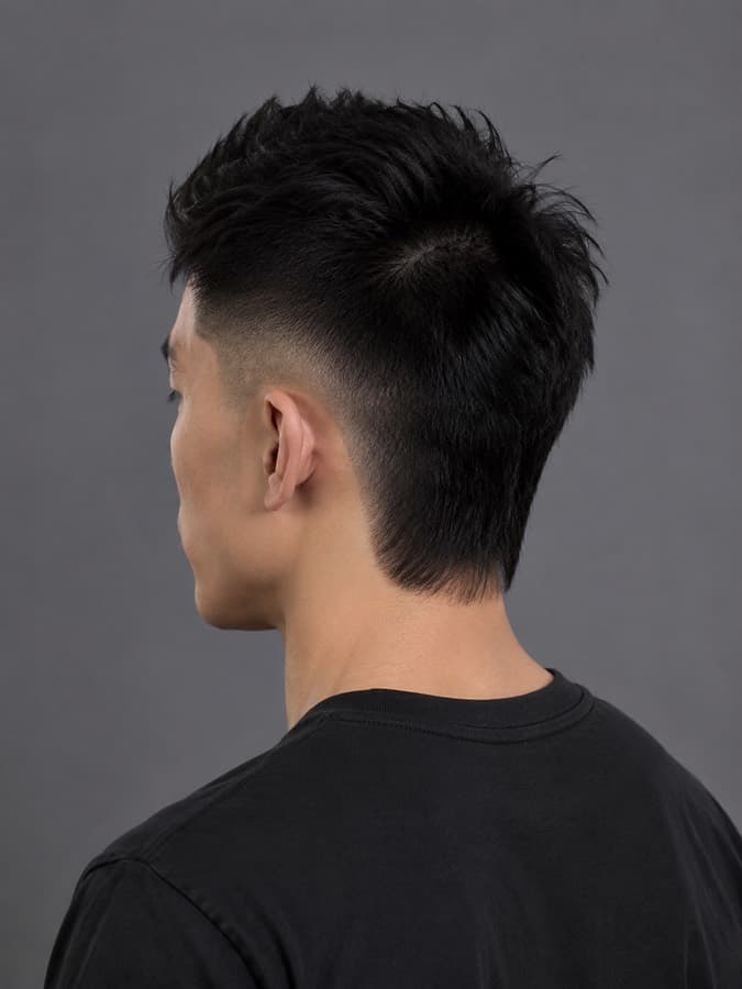 Faux hawk, back view