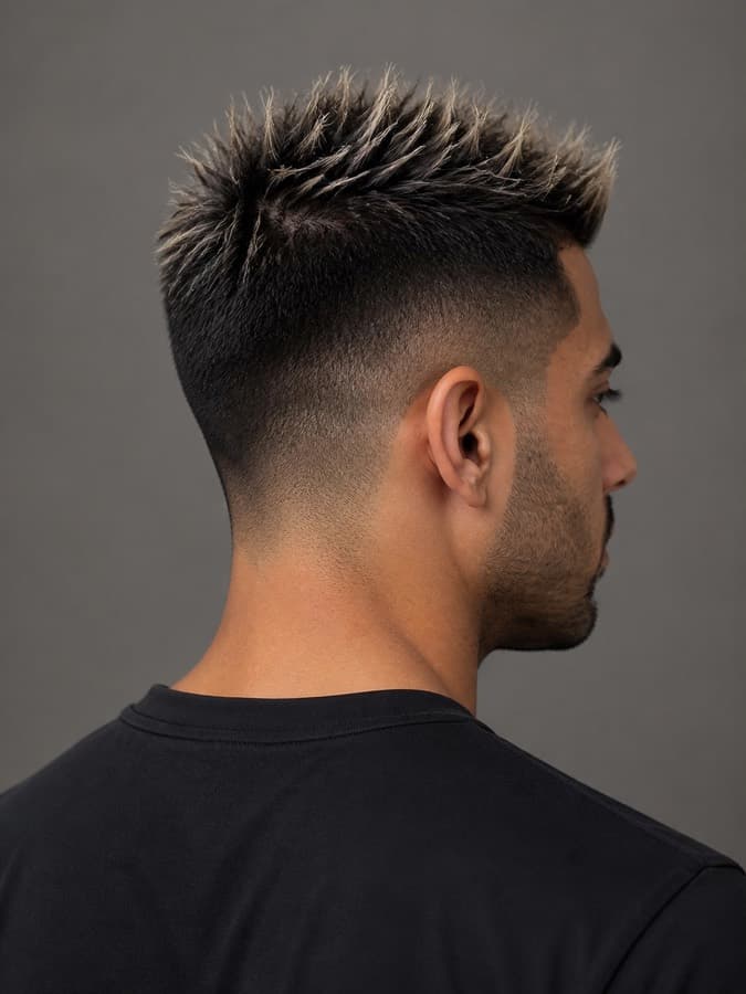 Frosted tips, back view