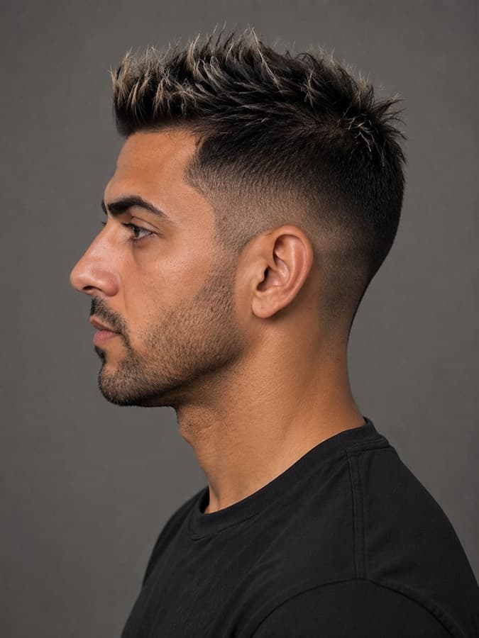Frosted tips, side view