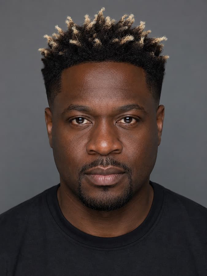 Frosted tips on wavy hair