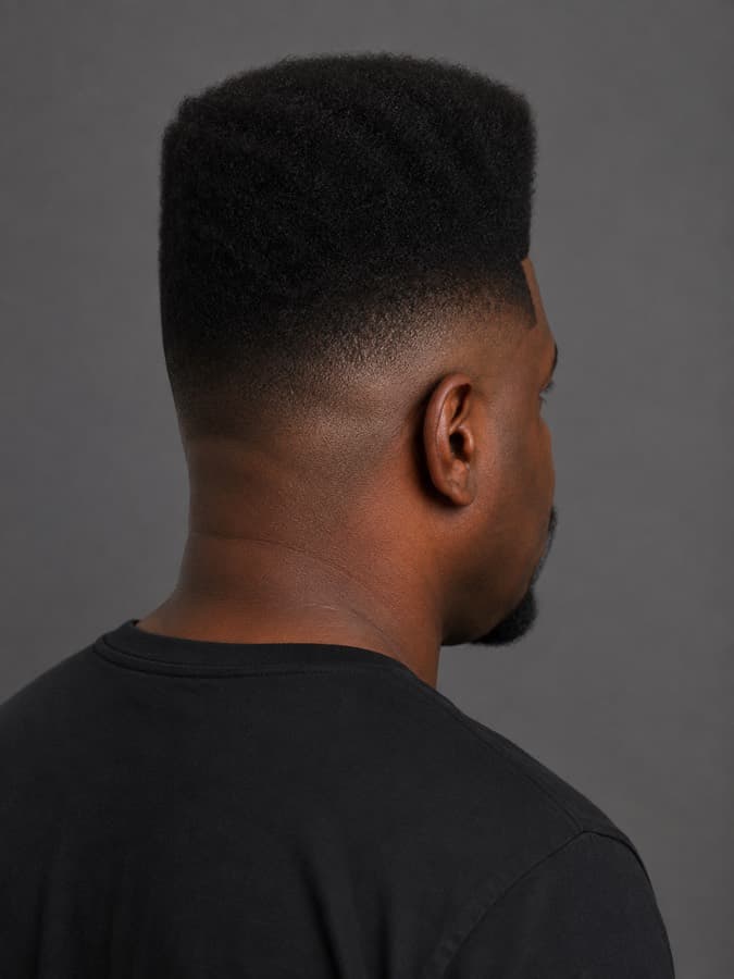 High top fade, back view