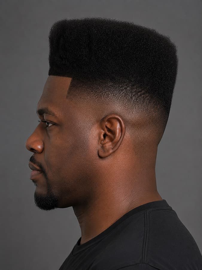 High top fade, side view