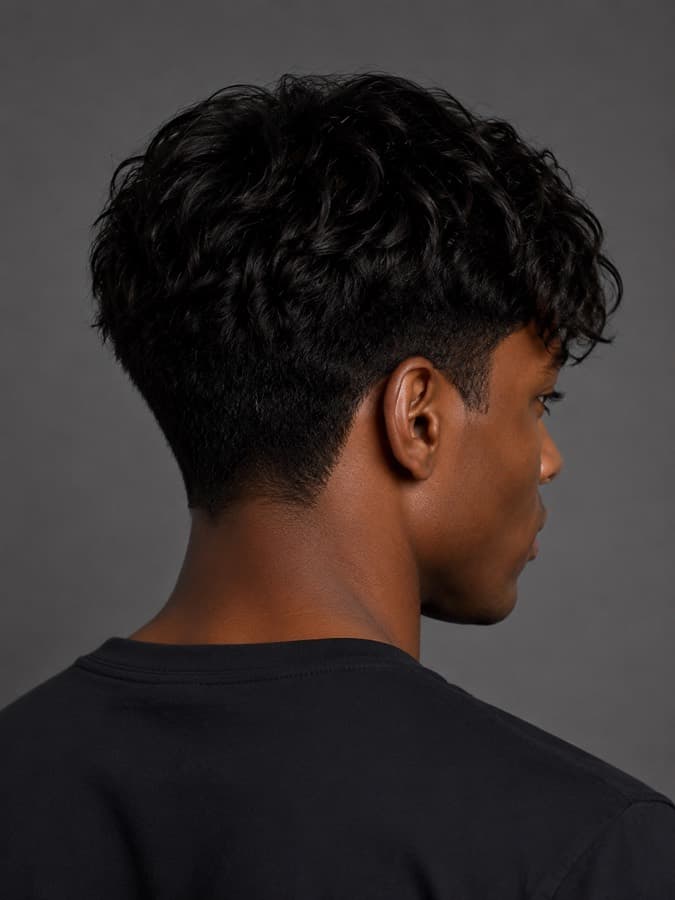 Loose perm, back view
