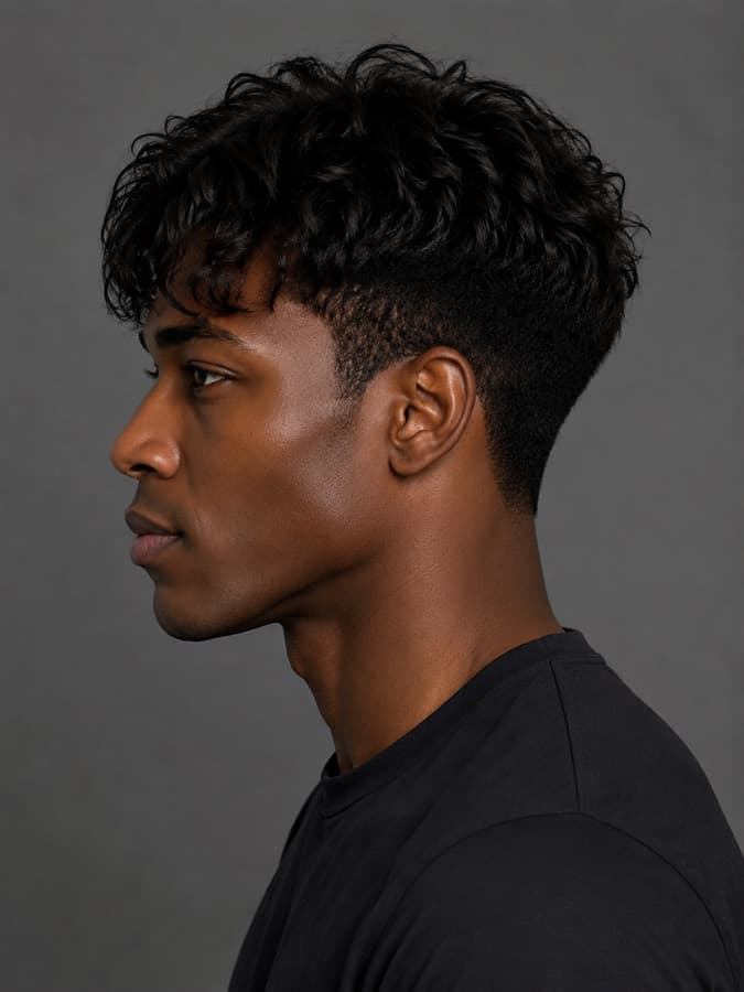 Loose perm, side view