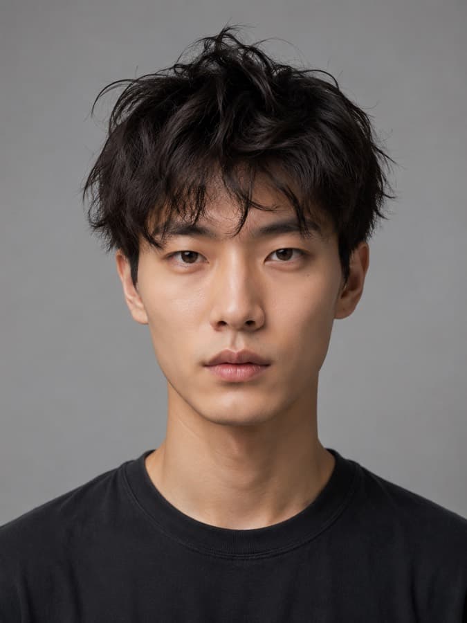 Messy textured on wavy hair