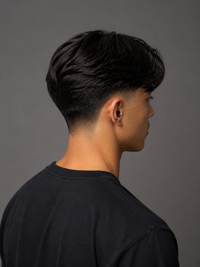 Middle part with a taper, back view
