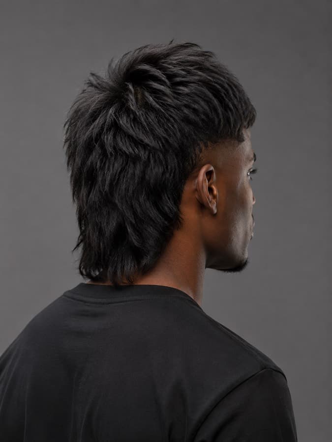 Modern mullet, back view