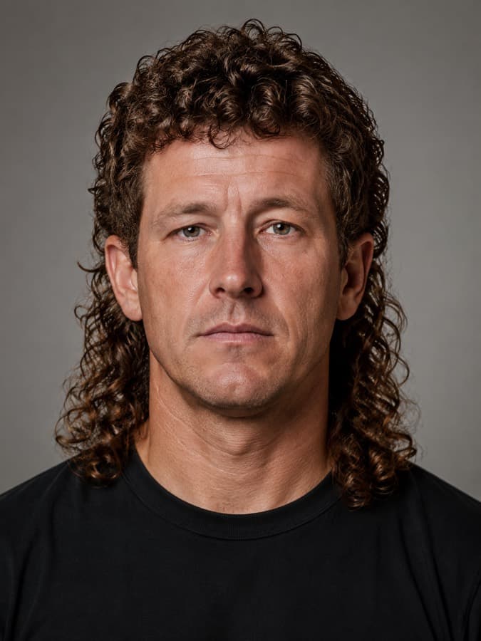 Mullet on curly hair