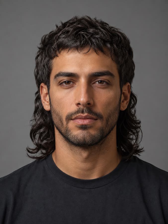 Mullet on wavy hair