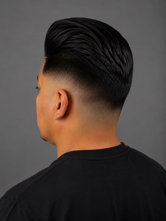 Pompadour, back view
