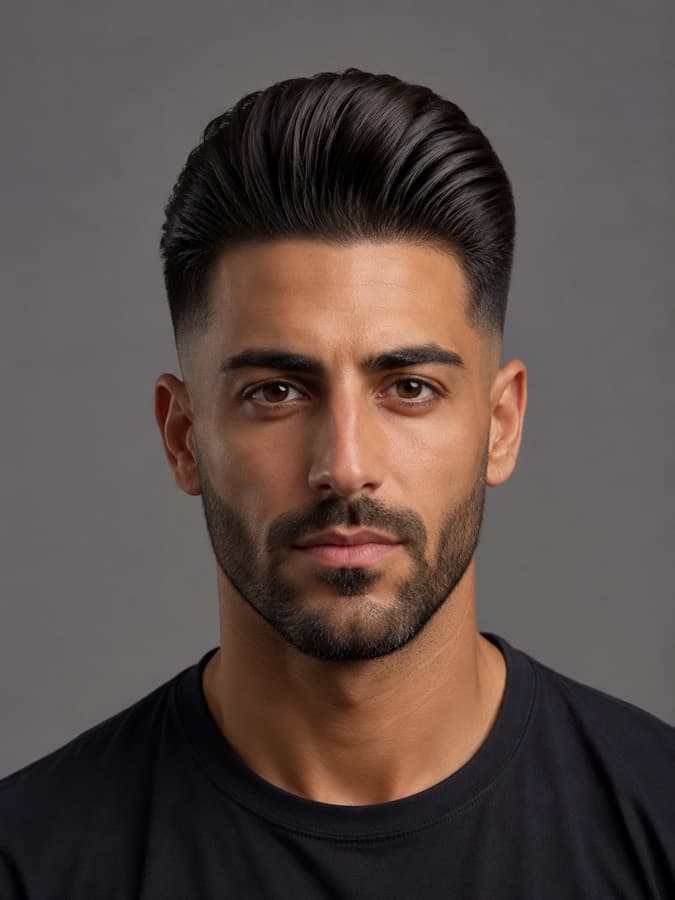 Pompadour on wavy hair