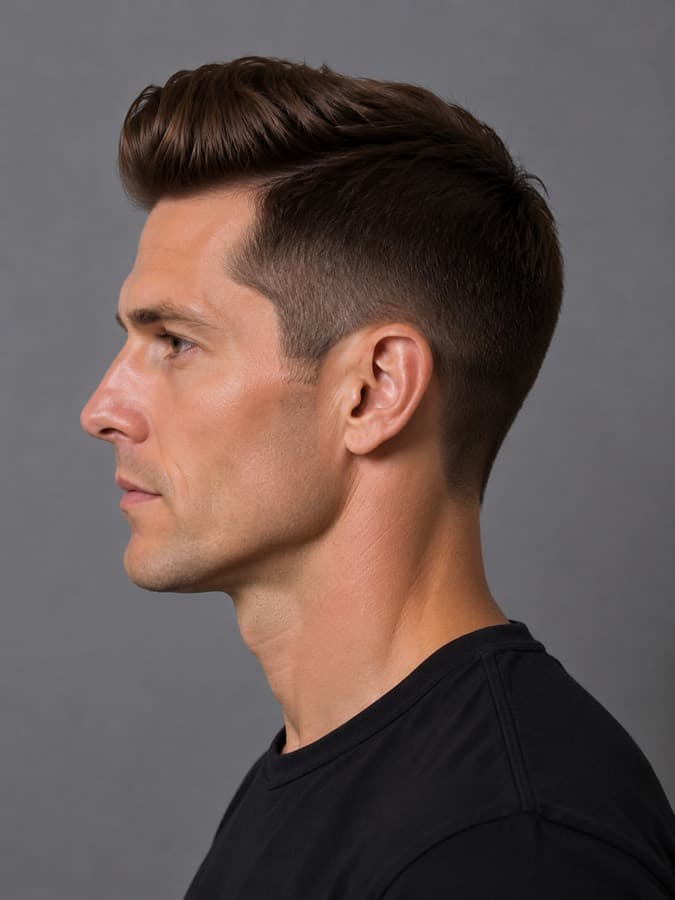 Quiff, side view
