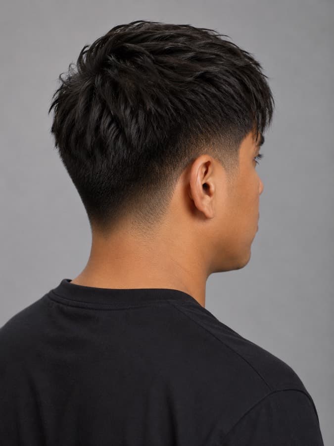 See-through fringe, back view