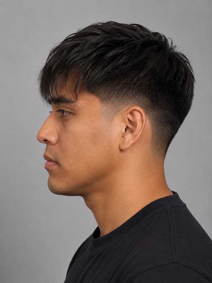 See-through fringe, side view