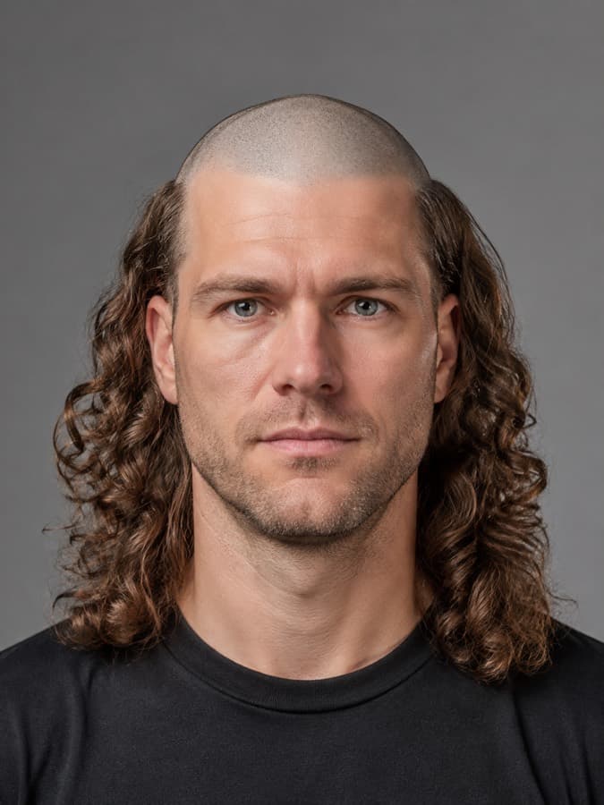 Skullet on curly hair