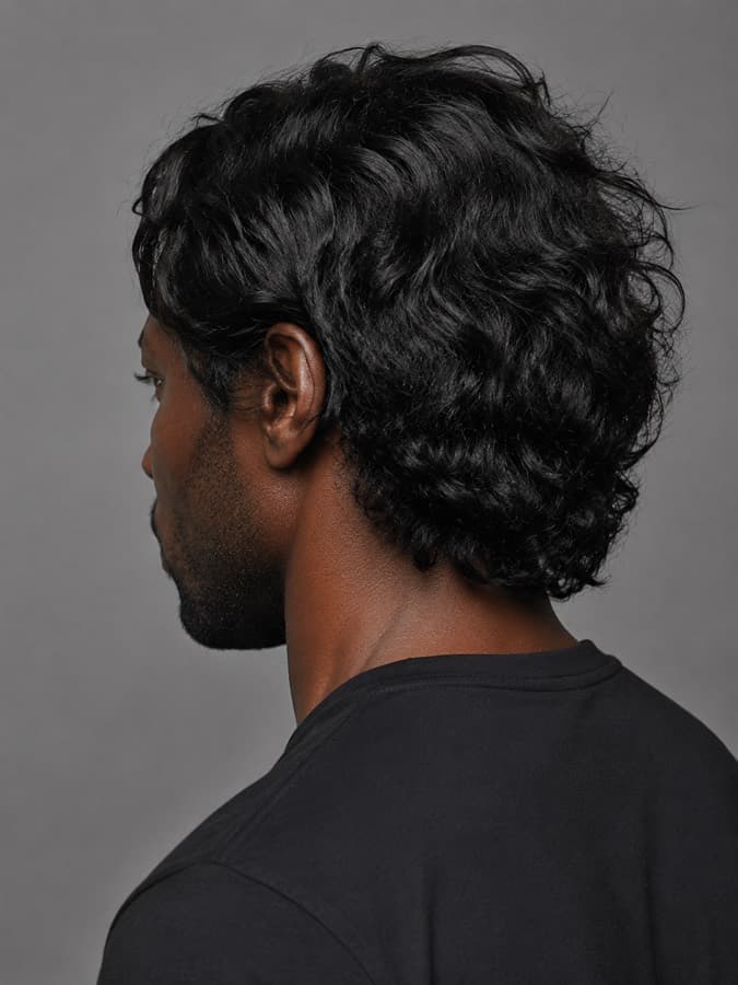Surfer hair, back view
