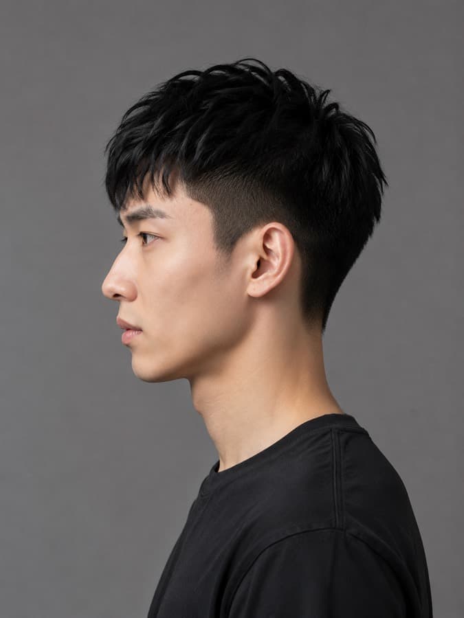 Textured crop, side view