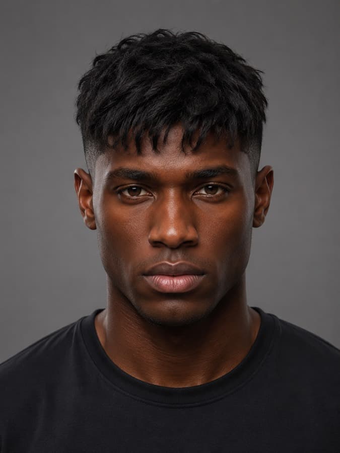 Textured crop on wavy hair