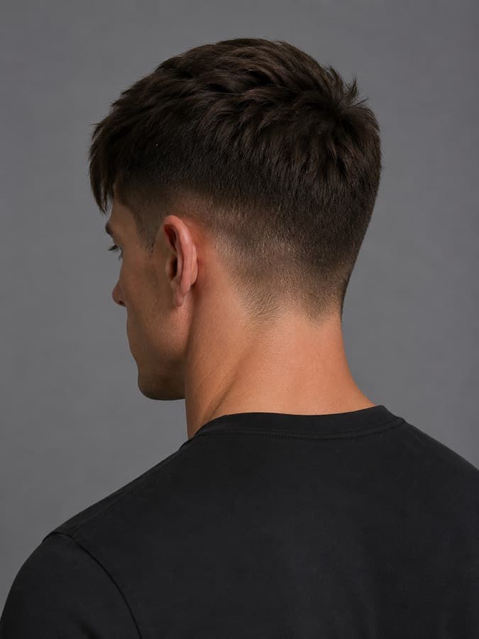 Textured fringe, back view