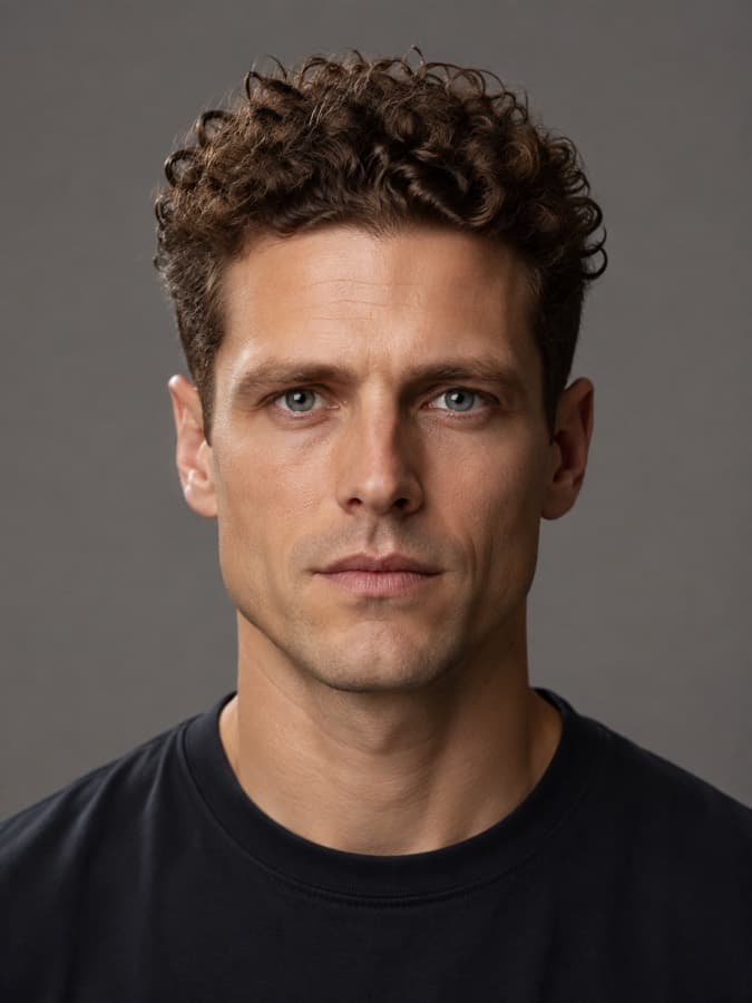 Tight perm — Straight hair permed into defined springy curls.