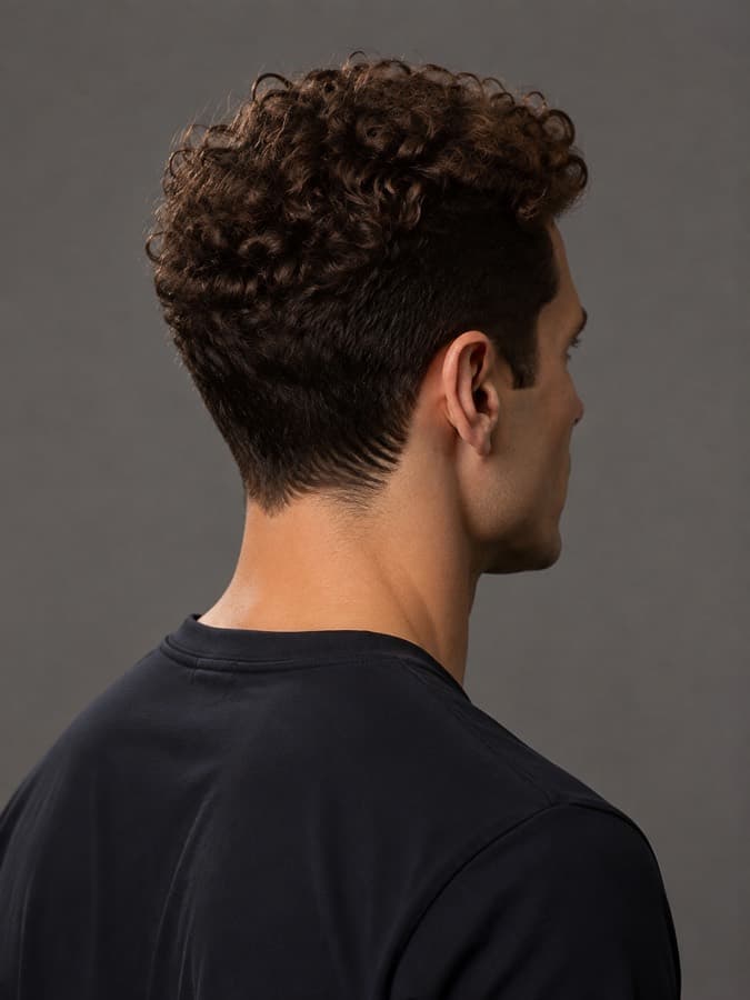 Tight perm, back view