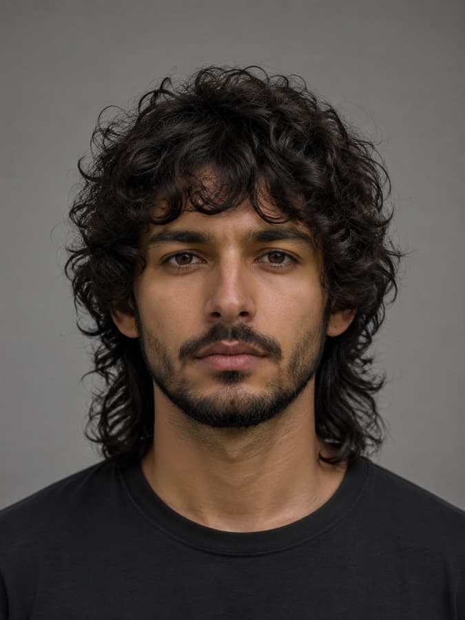 Wolf cut on curly hair