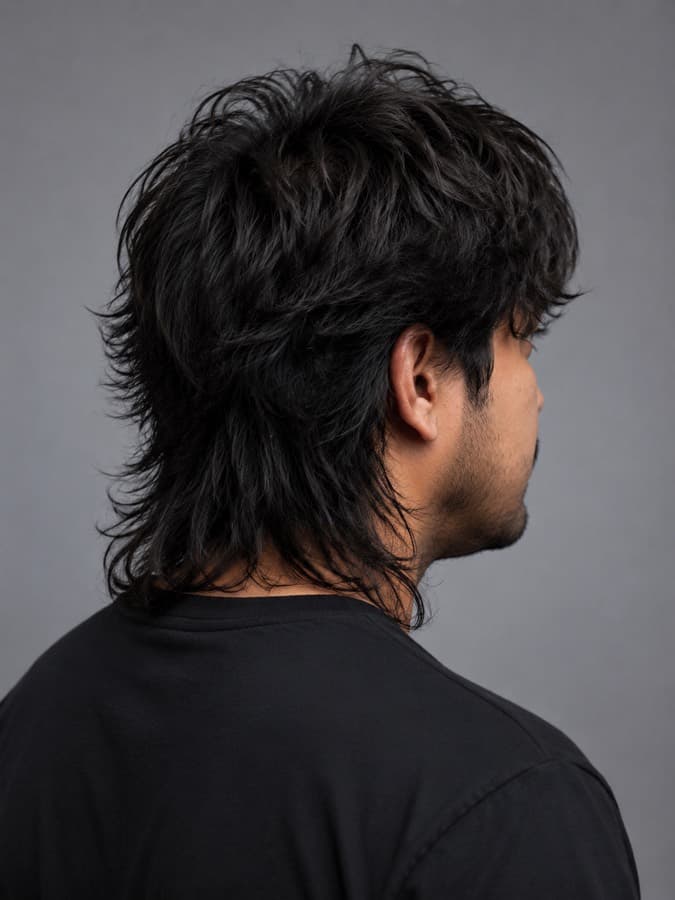 Wolf cut, back view